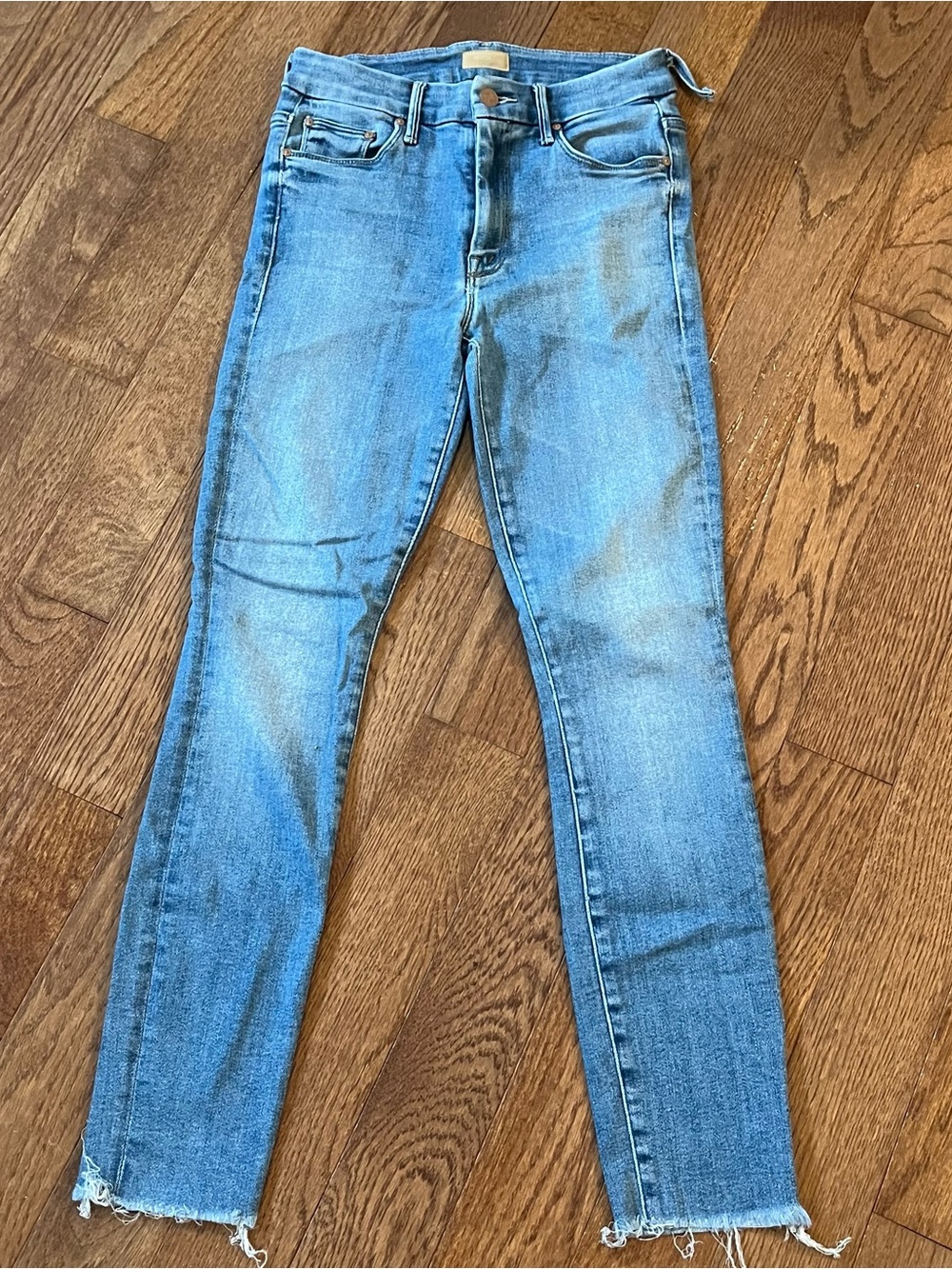 MOTHER High Waisted Looker Ankle Fray Jeans in Hey Sun size 25 - Picture 2 of 11
